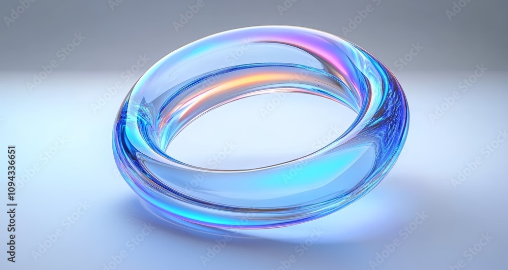 Modern Metallic Ring with Blue Purple Gradient and Glossy Finish 3D Render Modern Metallic Ring with Blue Purple Gradient and Glossy Finish 3D Render