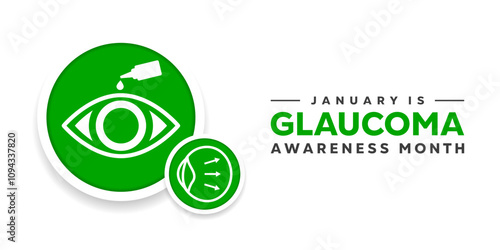 January Is Glaucoma Awareness month. Eye. Great for cards, banners, posters, social media and more. White background. 