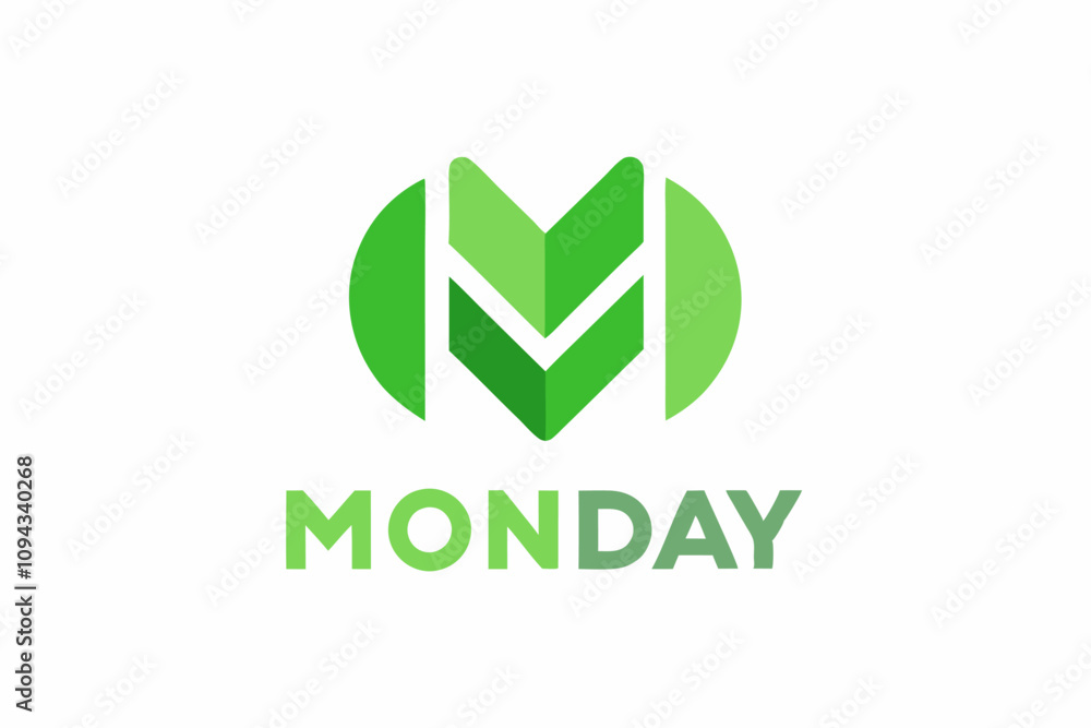 Modern green monday logo design for digital platforms and marketing campaigns