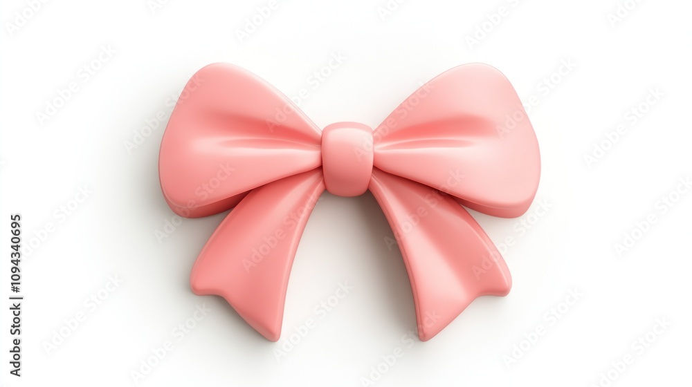 A smooth, pink bow with a classic design, suitable for decoration or gift wrapping. A smooth, pink bow with a classic design, suitable for decoration or gift wrapping.