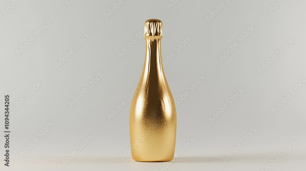A golden champagne bottle, symbolizing celebration and luxury. A golden champagne bottle, symbolizing celebration and luxury.