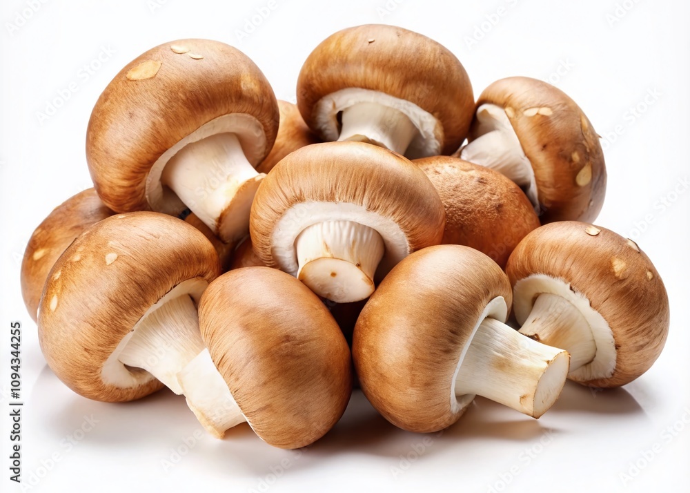 Fresh Mushrooms, White & Brown Champignon, Isolated, Candid Photography Fresh Mushrooms, White & Brown Champignon, Isolated, Candid Photography