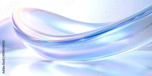 Abstract Digital Art Fluid Curves Blue White Minimalist Design