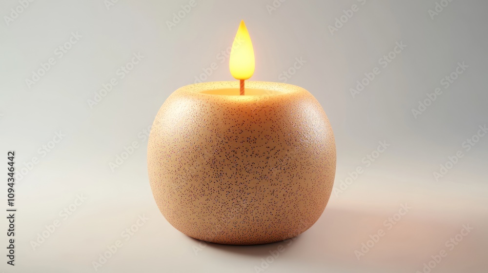 A decorative candle with a warm flame, creating a soothing ambiance. A decorative candle with a warm flame, creating a soothing ambiance.