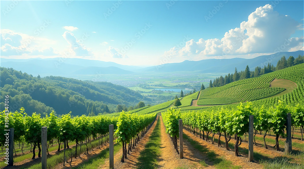 a vineyard over the hill a vineyard over the hill