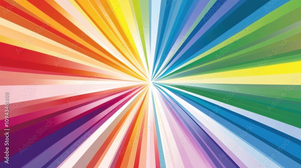 A spectrum of colors radiating from a central point, forming a sunburst pattern, metaphorically depicting the bright and diverse energy that fuels inclusive communities A spectrum of colors radiating from a central point, forming a sunburst pattern, metaphorically depicting the bright and diverse energy that fuels inclusive communities