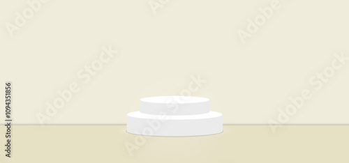 Baby's Breath color abstract with stage podium display platform, modern studio, wall scene fashion, stage podium scene with for Award Ceremony and colorful presentation. 3D rendering.