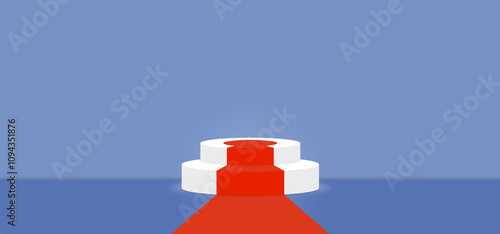 Serenity color abstract with stage podium display platform, modern studio, wall scene fashion, stage podium scene with for Award Ceremony and colorful presentation. 3D rendering.