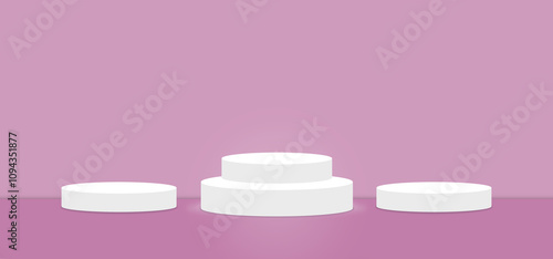 Pink Lavender color abstract with stage podium display platform, modern studio, wall scene fashion, stage podium scene with for Award Ceremony and colorful presentation. 3D rendering.