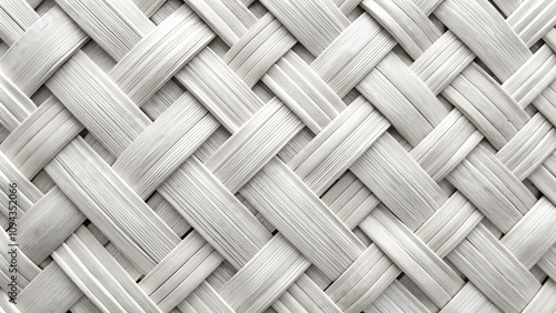 White rattan texture with intricate woven pattern as background