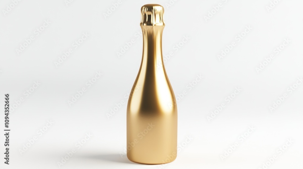 A shiny gold bottle resembling sparkling wine or champagne. A shiny gold bottle resembling sparkling wine or champagne.