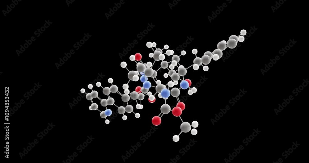 Atazanavir molecule, rotating 3D model of hiv protease inhibitors, looped video on a black background Atazanavir molecule, rotating 3D model of hiv protease inhibitors, looped video on a black background