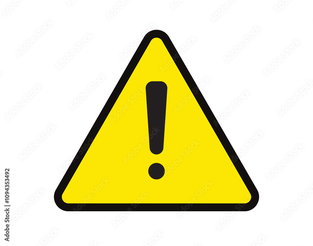 Yellow warning danger sign. Simple vector icon. Yellow warning danger sign. Simple vector icon.