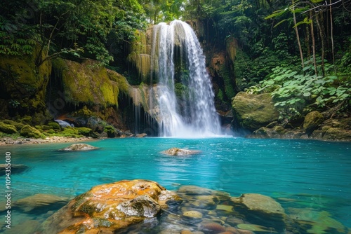 Waterfall Tropical. Scenic Cascade in Rincon de La Vieja National Park, Costa Rica