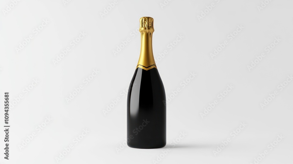 A bottle of champagne with a golden foil top, symbolizing celebration and luxury. A bottle of champagne with a golden foil top, symbolizing celebration and luxury.