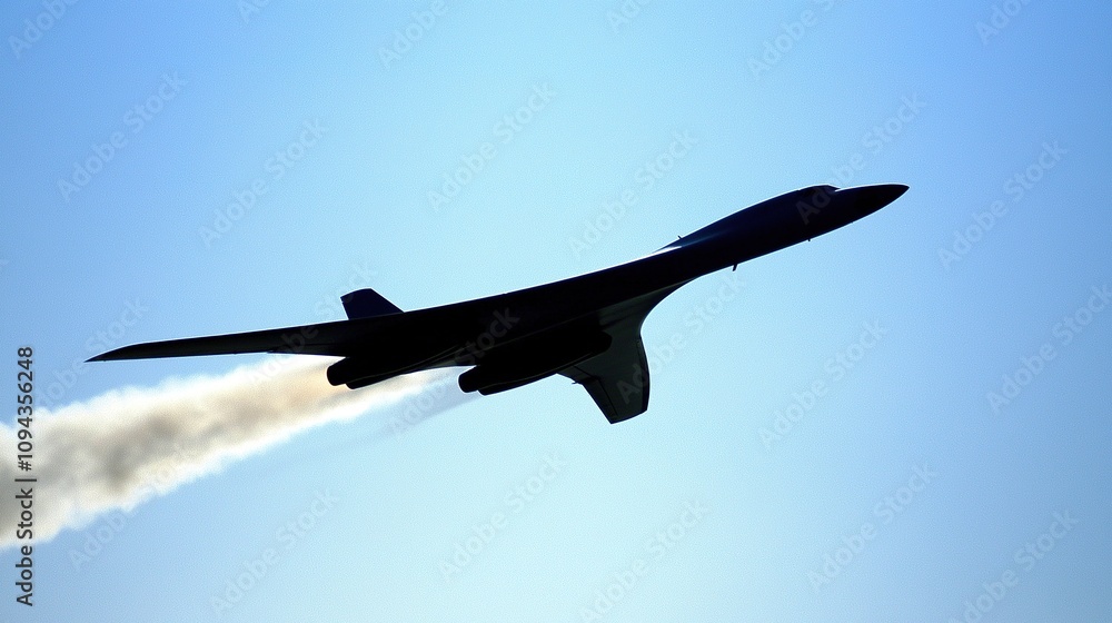 Aircraft rapidly breaking the sound barrier, creating a visible shockwave in the sky, symbolizing the pursuit of speed and technological advancement. Aircraft rapidly breaking the sound barrier, creating a visible shockwave in the sky, symbolizing the pursuit of speed and technological advancement.