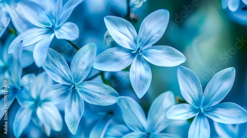 Close-up of delicate light blue flowers.