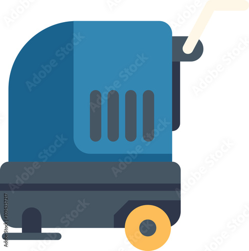 Illustration of a blue floor scrubber machine, a professional cleaning equipment for efficient cleaning services