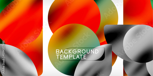 Color geometric shapes background shadow circles