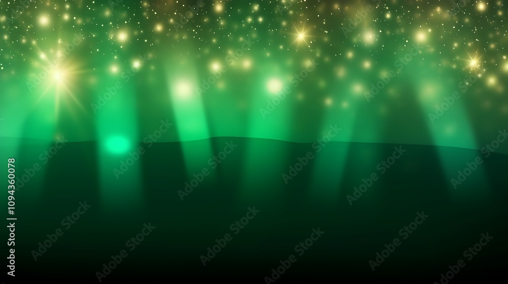 Abstract Green Background With Sparkling Lights Abstract Green Background With Sparkling Lights