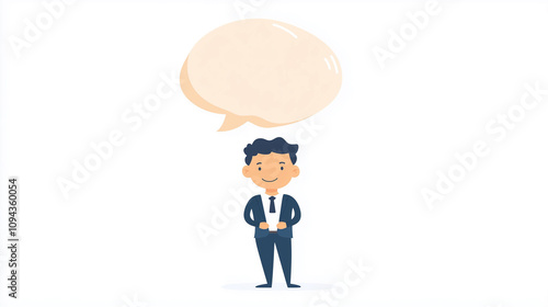 Wallpaper Mural Business man and woman flat illustration with empty text bubble, communication Torontodigital.ca