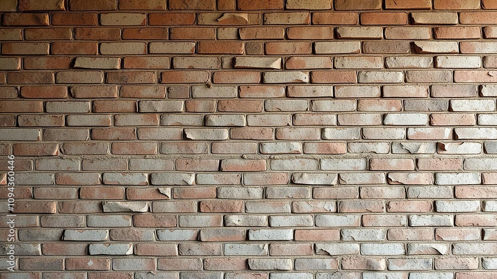 Obraz premium Weathered brick wall with multiple layers of peeling paint, grungy, texture, brick