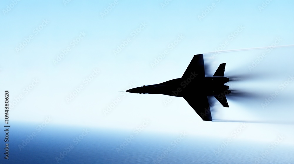 Aircraft rapidly breaking the sound barrier, creating a visible shockwave in the sky, symbolizing the pursuit of speed and technological advancement. Aircraft rapidly breaking the sound barrier, creating a visible shockwave in the sky, symbolizing the pursuit of speed and technological advancement.