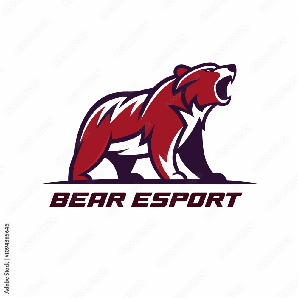 Fototapeta premium esport style bear animal logo esport