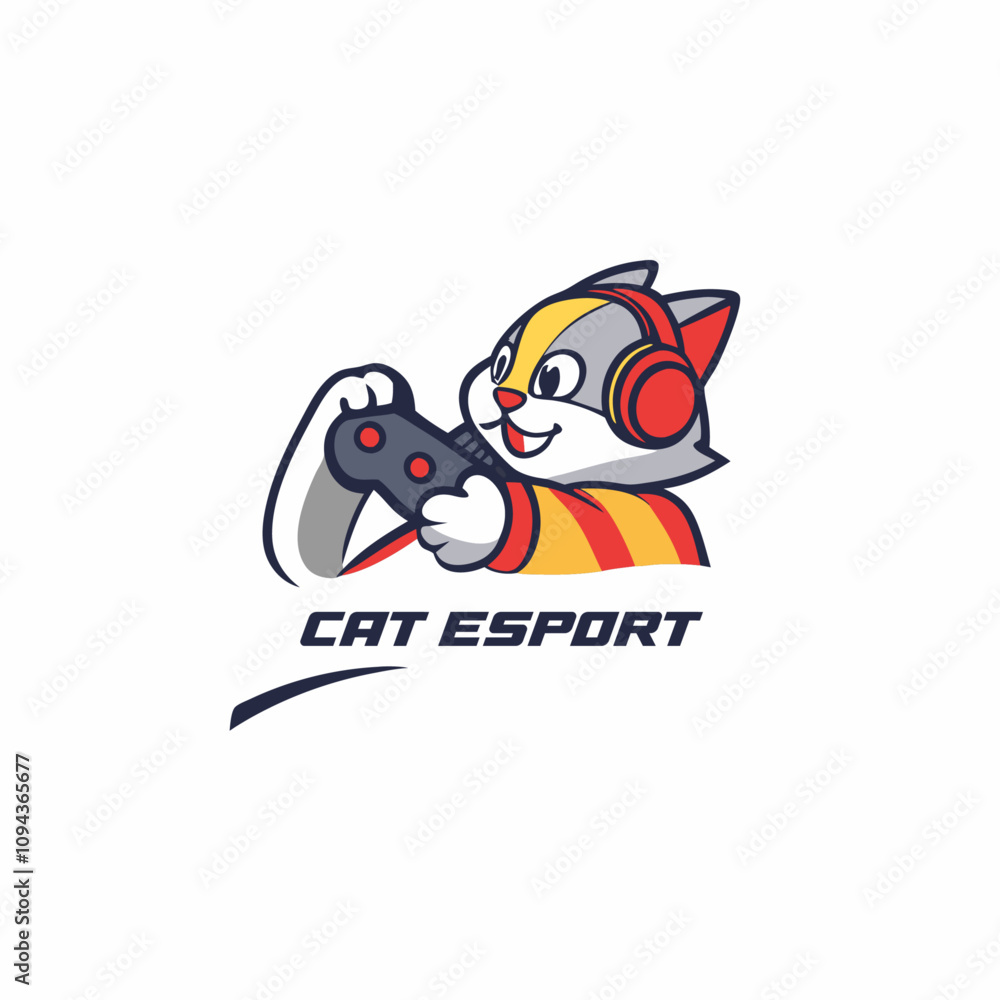 Fototapeta premium esport style cat animal