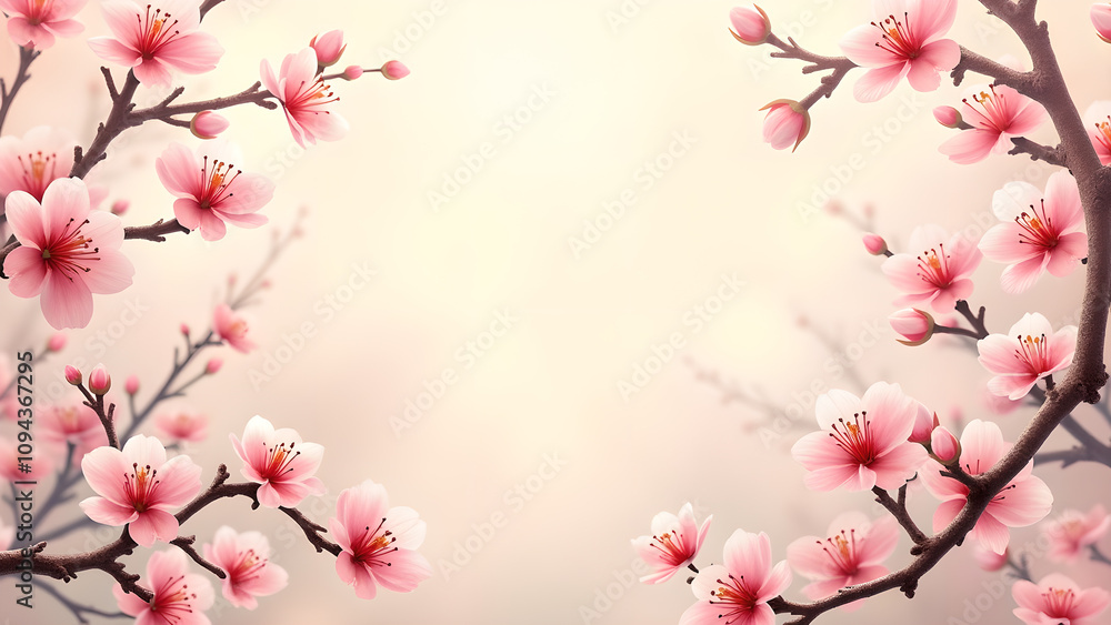 Cherry Blossom Flowers Spring Background. Concept of beauty, nature, and renewal. Cherry Blossom Flowers Spring Background. Concept of beauty, nature, and renewal.