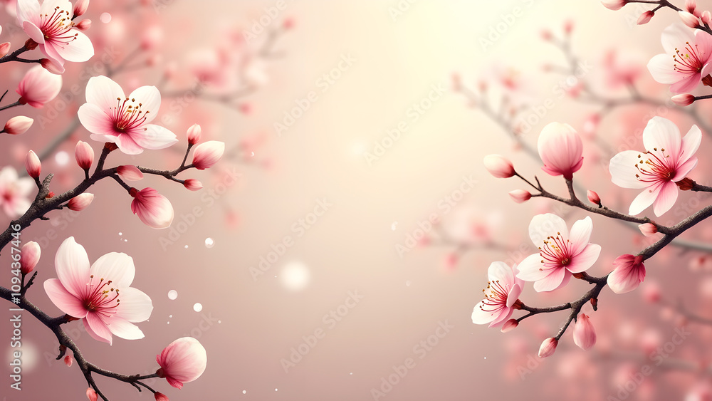 Pink Cherry Blossom Flowers in Spring. Concept of beauty, nature, and renewal. Pink Cherry Blossom Flowers in Spring. Concept of beauty, nature, and renewal.
