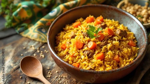 Shavla - Traditional Uzbek Rice and Vegetable Stew (Uzbekistan Cuisine)