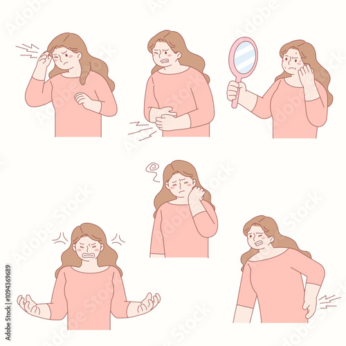 physiology, menstruation, menstrual syndrome, irritation, headache, back pain, menstrual pain, abdominal pain,