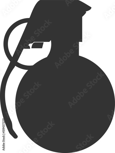 Hand offensive grenade silhouette dark gray color icon.