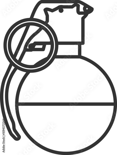 Hand offensive grenade line dark gray color icon.