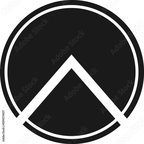 Spartan warrior shield black icon.