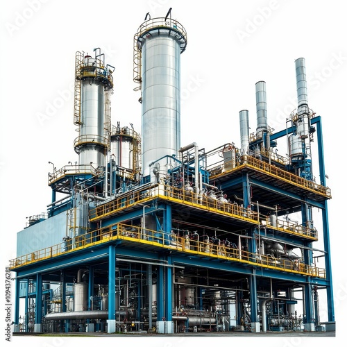 Wallpaper Mural Industrial complex, refinery, metal structures, pipes, and towers. Torontodigital.ca