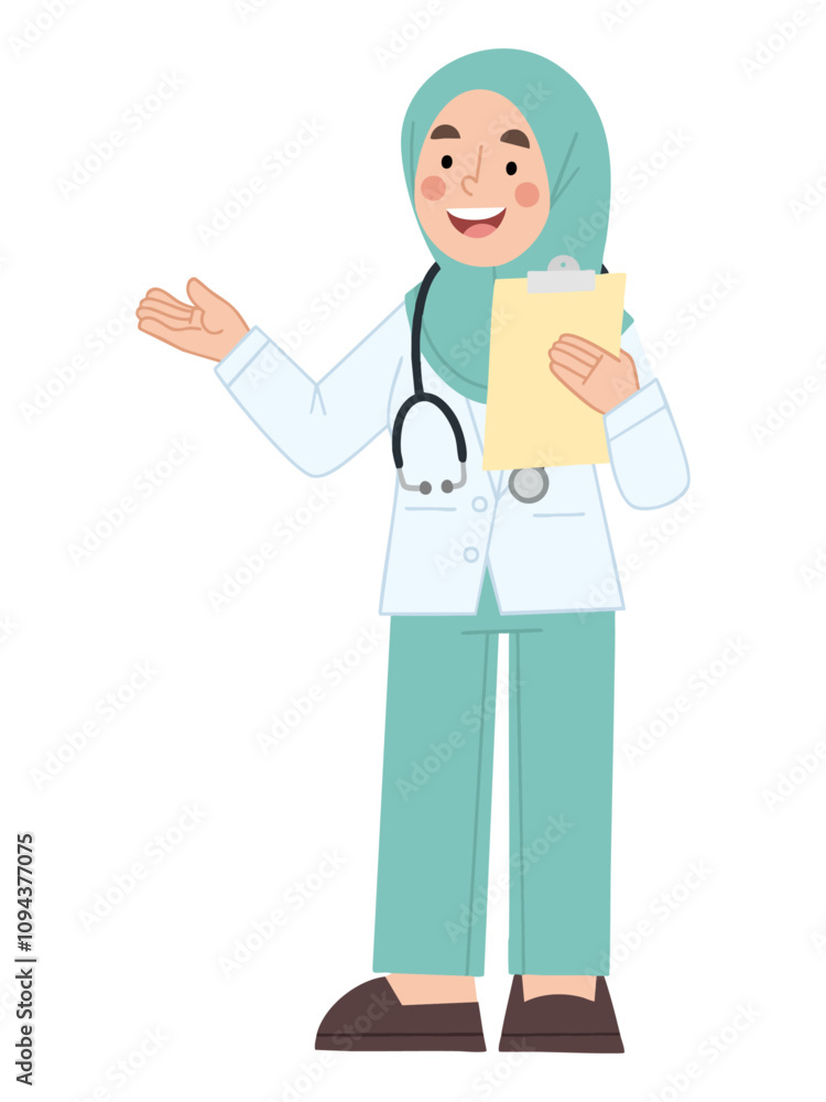 Vector illustration of a medical professional with a stethoscope Vector illustration of a medical professional with a stethoscope