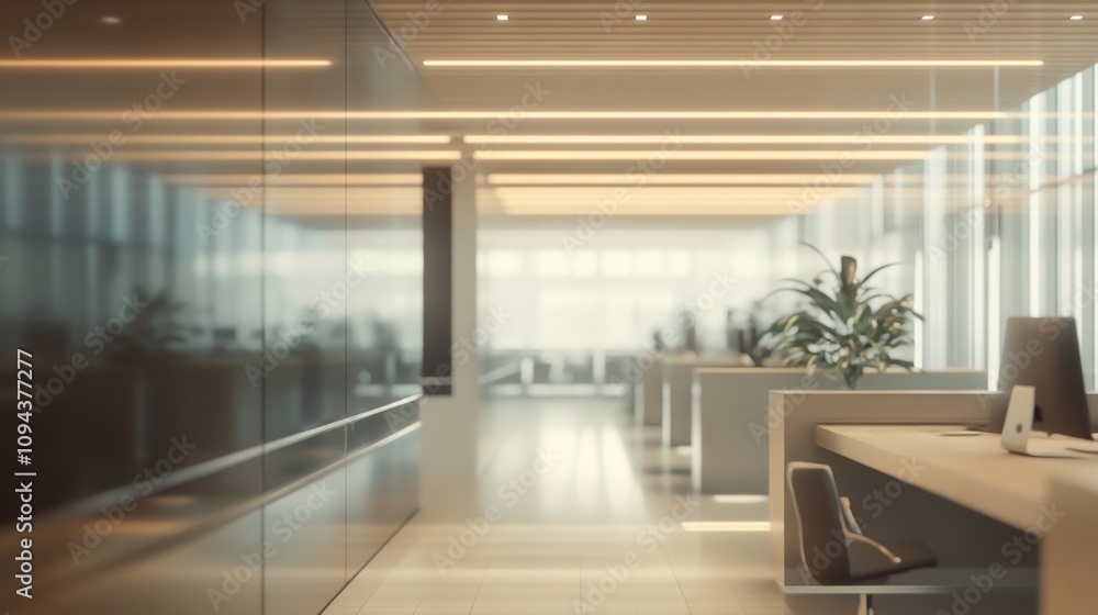 Fototapeta premium Office design trends modern workspace corporate environment interior design professional setting minimalist aesthetic