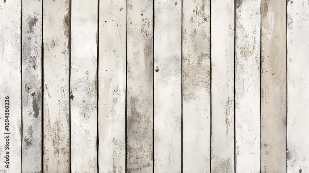 Obraz premium シャビーシックなホワイトウッドパネルのテクスチャ 背景素材 | Shabby Chic White Wooden Panel Texture