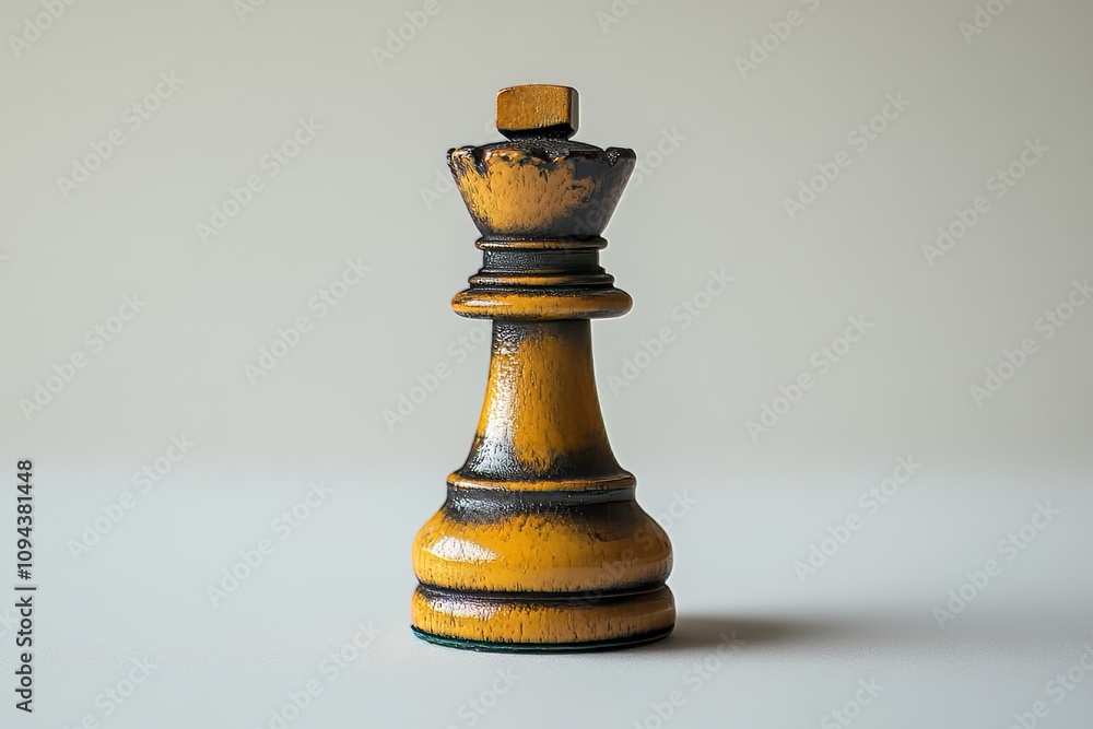 A Close-up of an Antique Wooden Chess Queen A Close-up of an Antique Wooden Chess Queen