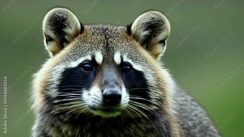 CloseUp View of a Raccoon Featuring Very Distinctive Facial Characteristics and Traits CloseUp View of a Raccoon Featuring Very Distinctive Facial Characteristics and Traits