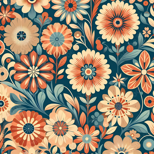 Wallpaper Mural seamless floral pattern Torontodigital.ca