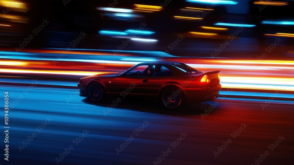Dramatic speed car racing in the arena circuit with fast effects background wallpaper AI generated image Dramatic speed car racing in the arena circuit with fast effects background wallpaper AI generated image