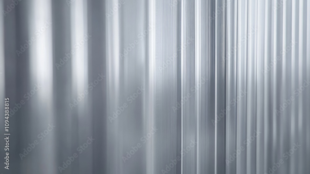 Abstract close-up of metallic aluminum texture with vertical lines and a reflective surface. Abstract close-up of metallic aluminum texture with vertical lines and a reflective surface.