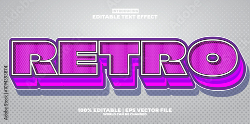 Retro design editable text effect in modern trend style