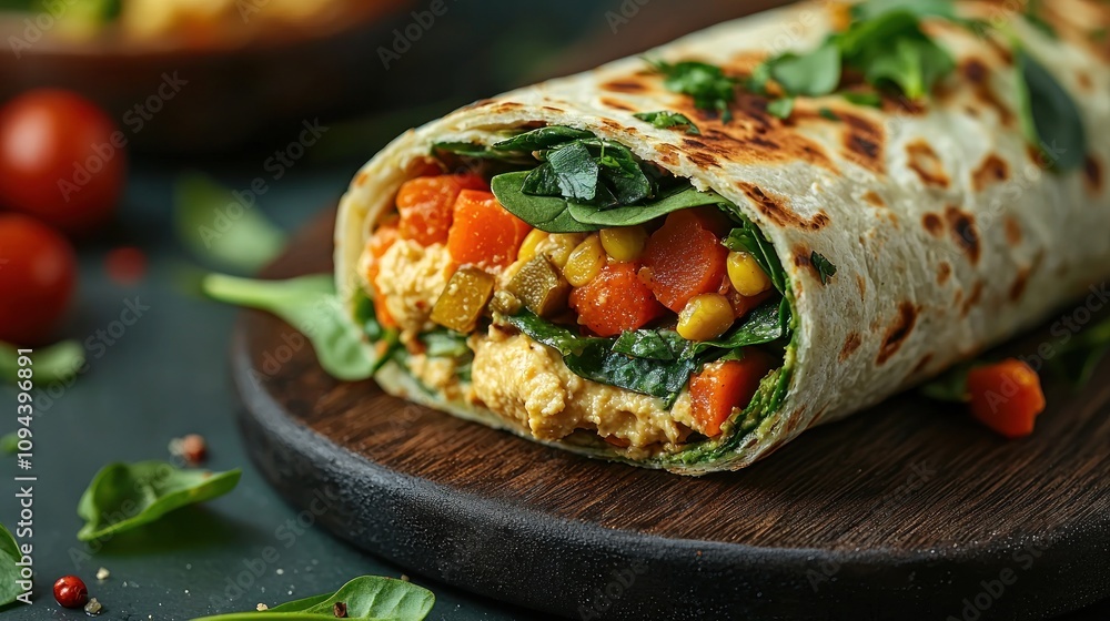 Delicious Veggie Wrap Healthy Fresh Homemade Food Delicious Veggie Wrap Healthy Fresh Homemade Food