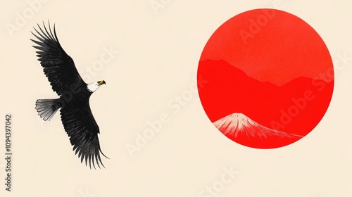 Albania Independence Day Eagle Over Mountains Illustration