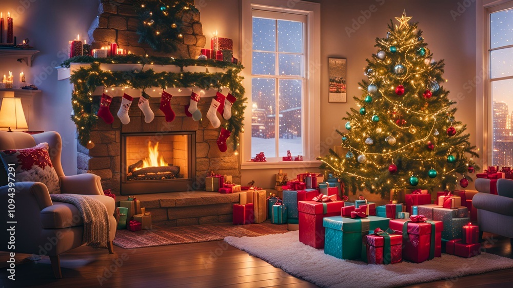 クリスマスの温かいリビングルーム2 クリスマスの温かいリビングルーム2