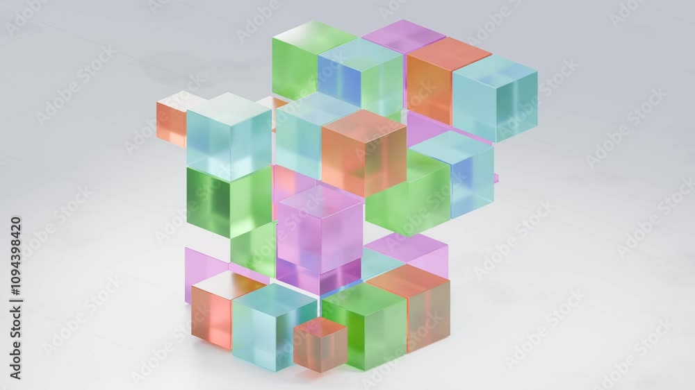 3D cubes animation seamless loop 3D cubes animation seamless loop